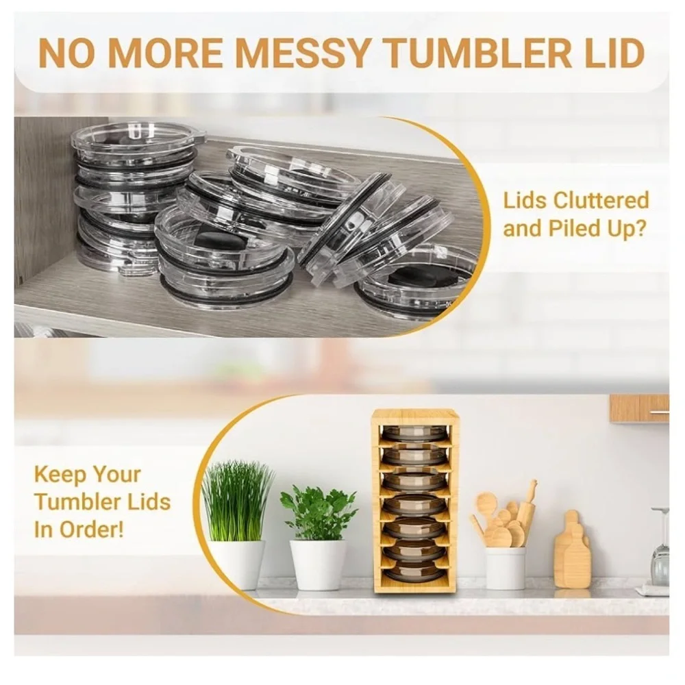 🆕 SNAPKITCH Bamboo Tumbler Lid Organizer